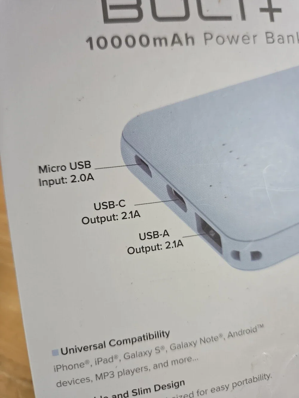 BOLT+ 10000mAh Power Bank Merkury Charger